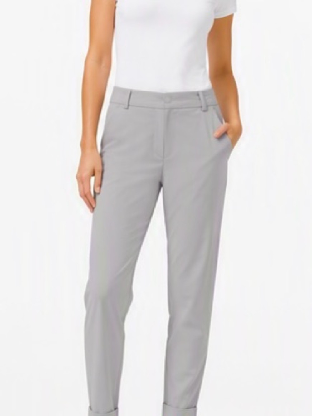 Tristan Light Gray Straight-Leg Women's Pants Made in Canada